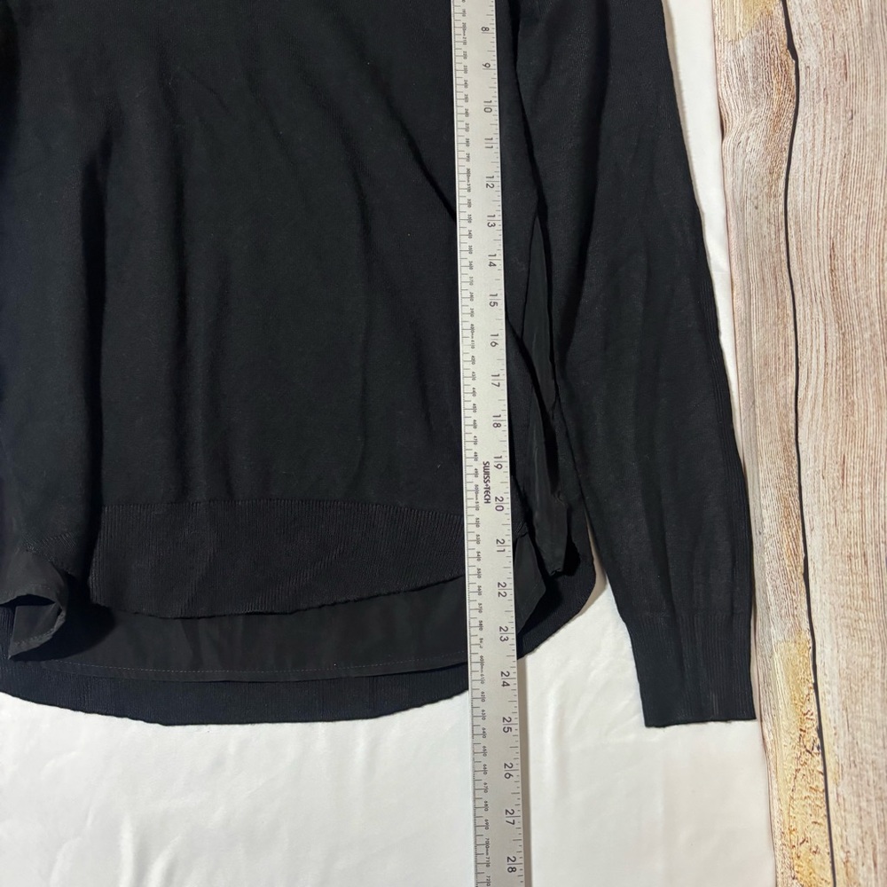 ALFRED SUNG Black V-Neck Long Sleeve Layered-Hem Top‎ - Picture 10 of 10
